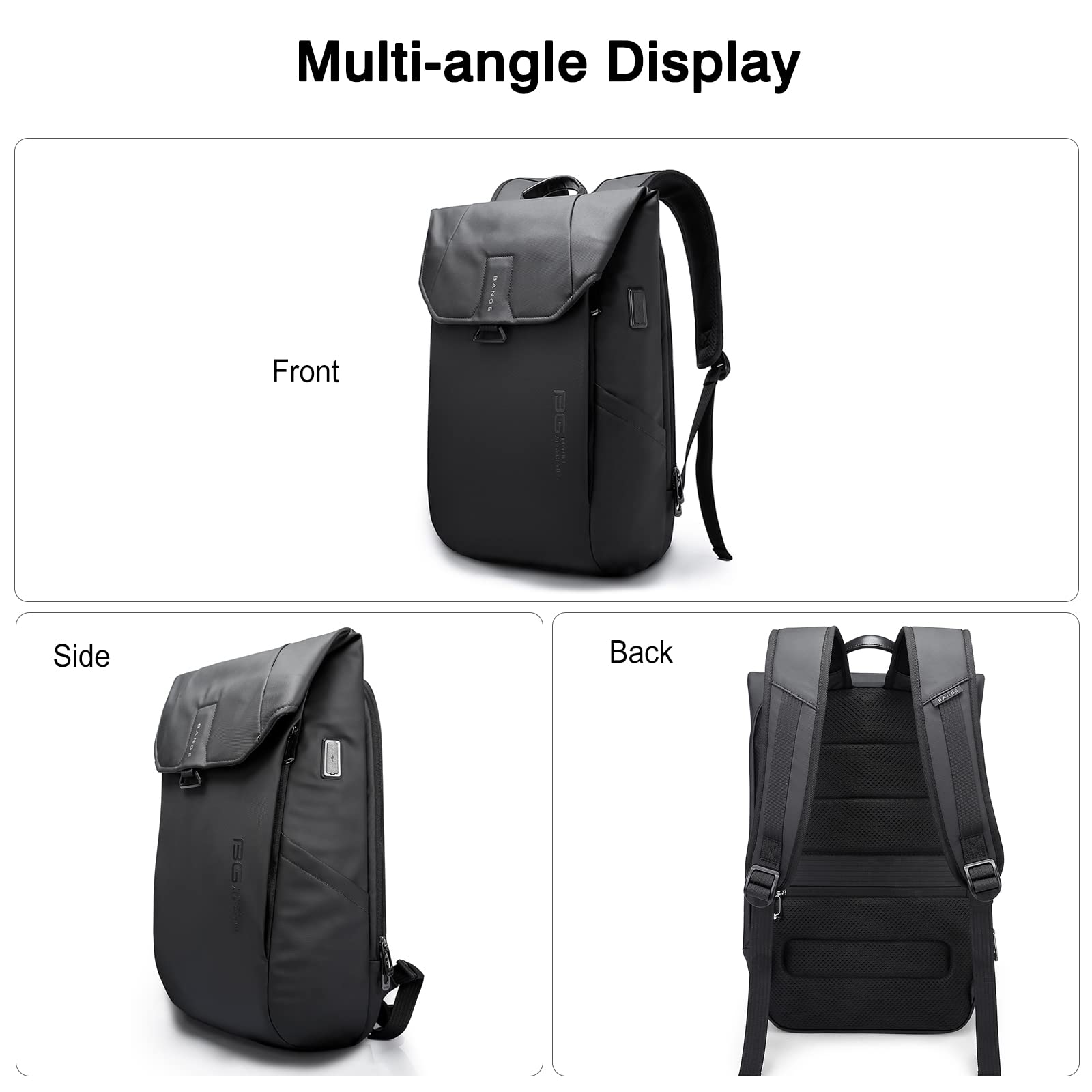 FANDARE Mochila para Portatil Mochila Universidad Mochila Portatil Mujer Hombre Bolsas Escolares con Puerto USB Mochila para 15.6 Pulgadas Portátil Multiusos Impermeable Mochilas Negro