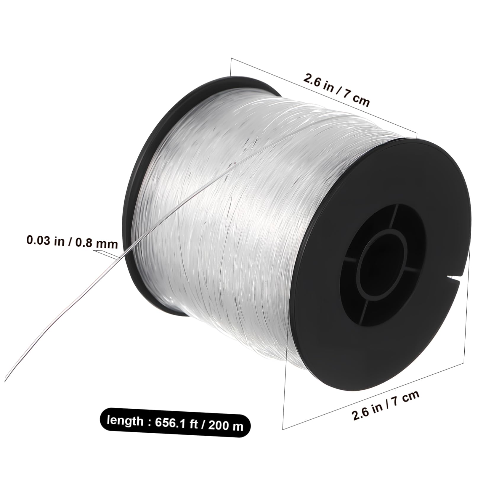 Tofficu Strong Nylon Fishing Line 200m Bulk Invisible String for Crafts Hanging Dec
