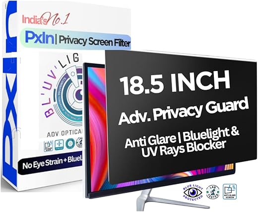 PxIn 18.5 inch Monitor Privacy Screen protector | Anti-Blue & Anti-Glare