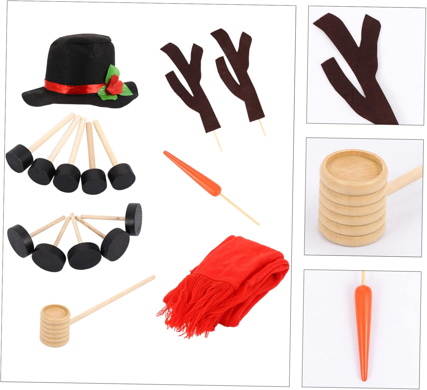 CORHAD 1Set Snowman Decorating Kit DIY Outdoor Fun for Christmas Craft for Family Activities and Holiday Parties