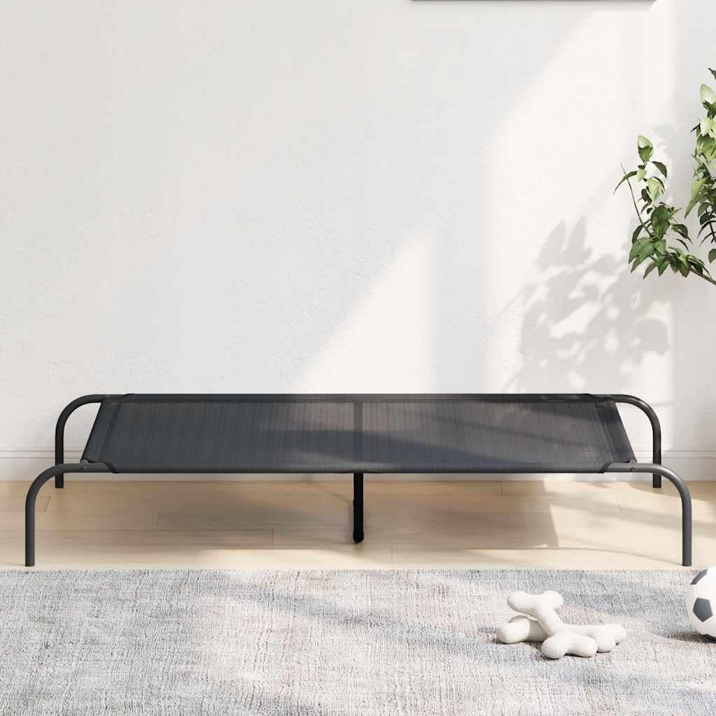 Cuccia rialzata per cani, 130 x 80 x 20 cm, con textilene e telaio in acciaio, antiscivolo, impermeabile, adatta per esterni, delicata sulle articolazioni, per cuccioli, anziani e animali