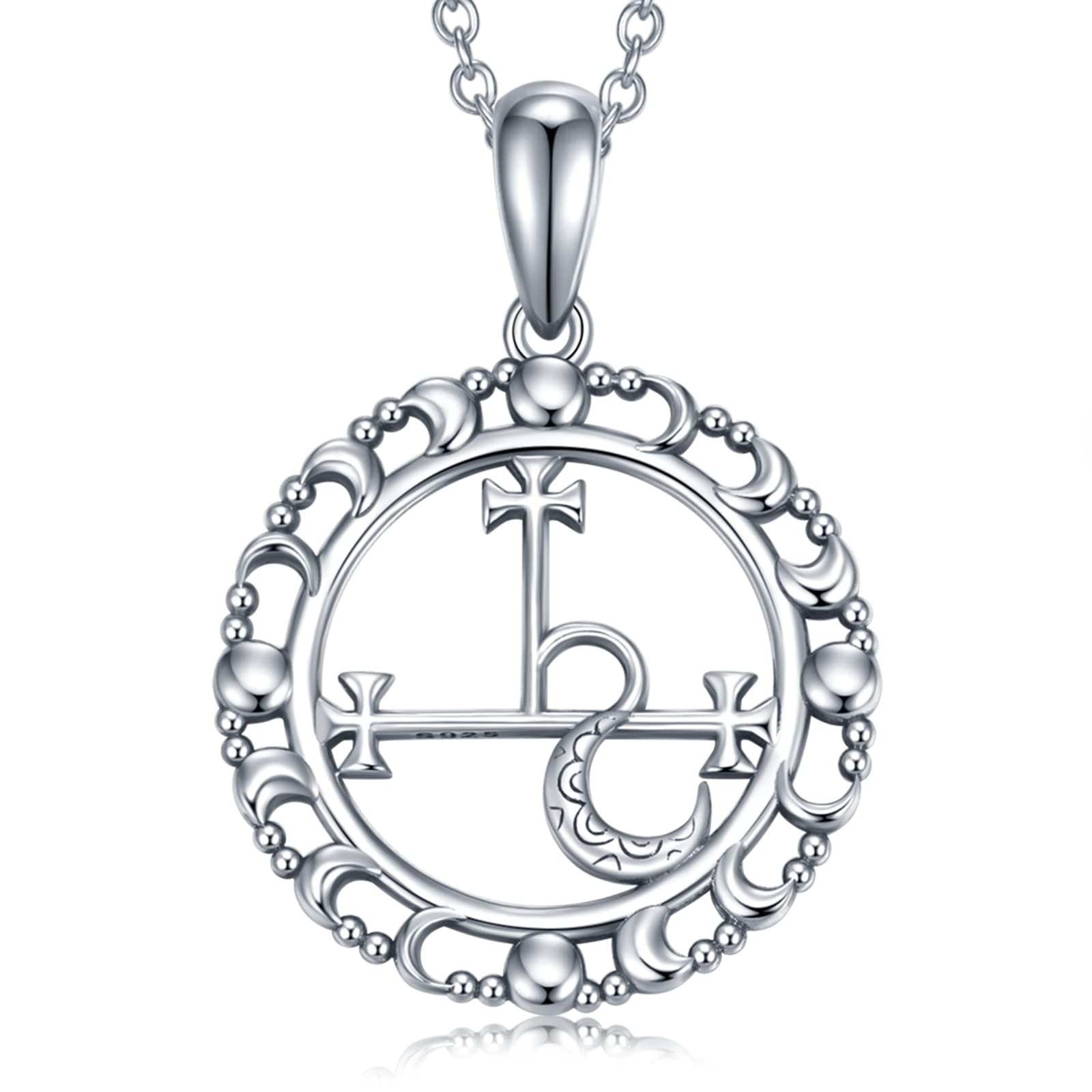 Sigil of Lilith Necklace for Women 925 Sterling Silver Lilith Pendant Necklace Pagan Mythology Amulet Jewelry Gift for Women Girls