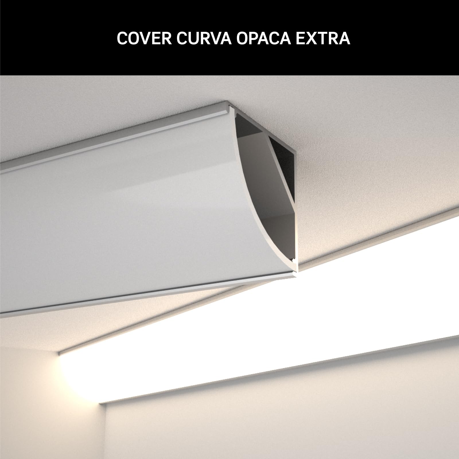 Profilo Alluminio Angolare per Strisce LED con copertura Professionale Nera Made in Italy MedusaFlex CUBO in Policarbonato - Pacco da 5 (10m) 2000 x 15.8 x 15.8mm - Cover standard opaca inclusa