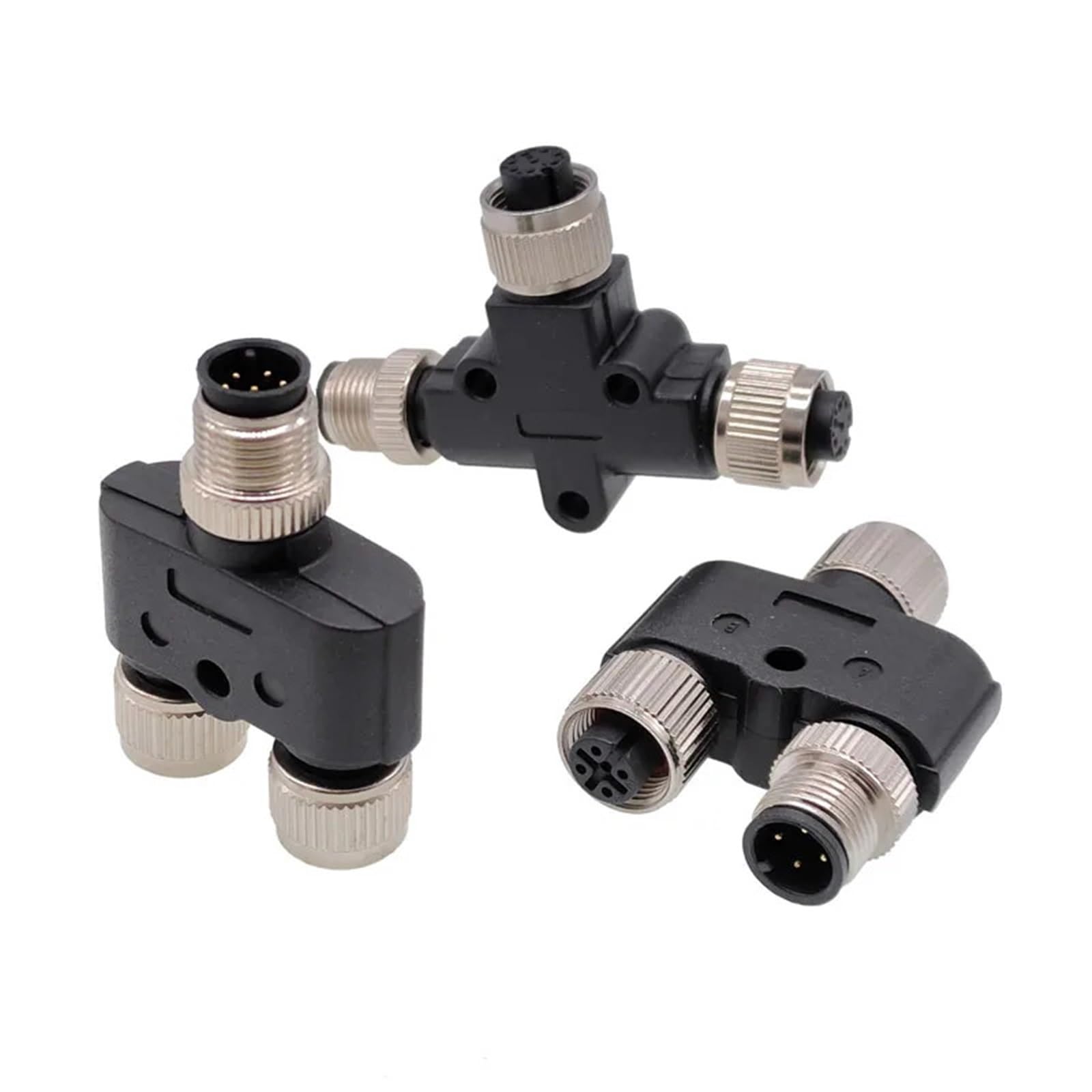 Conector M12 en Y de 5 pines con conversión de tres vías macho a doble hembra 8