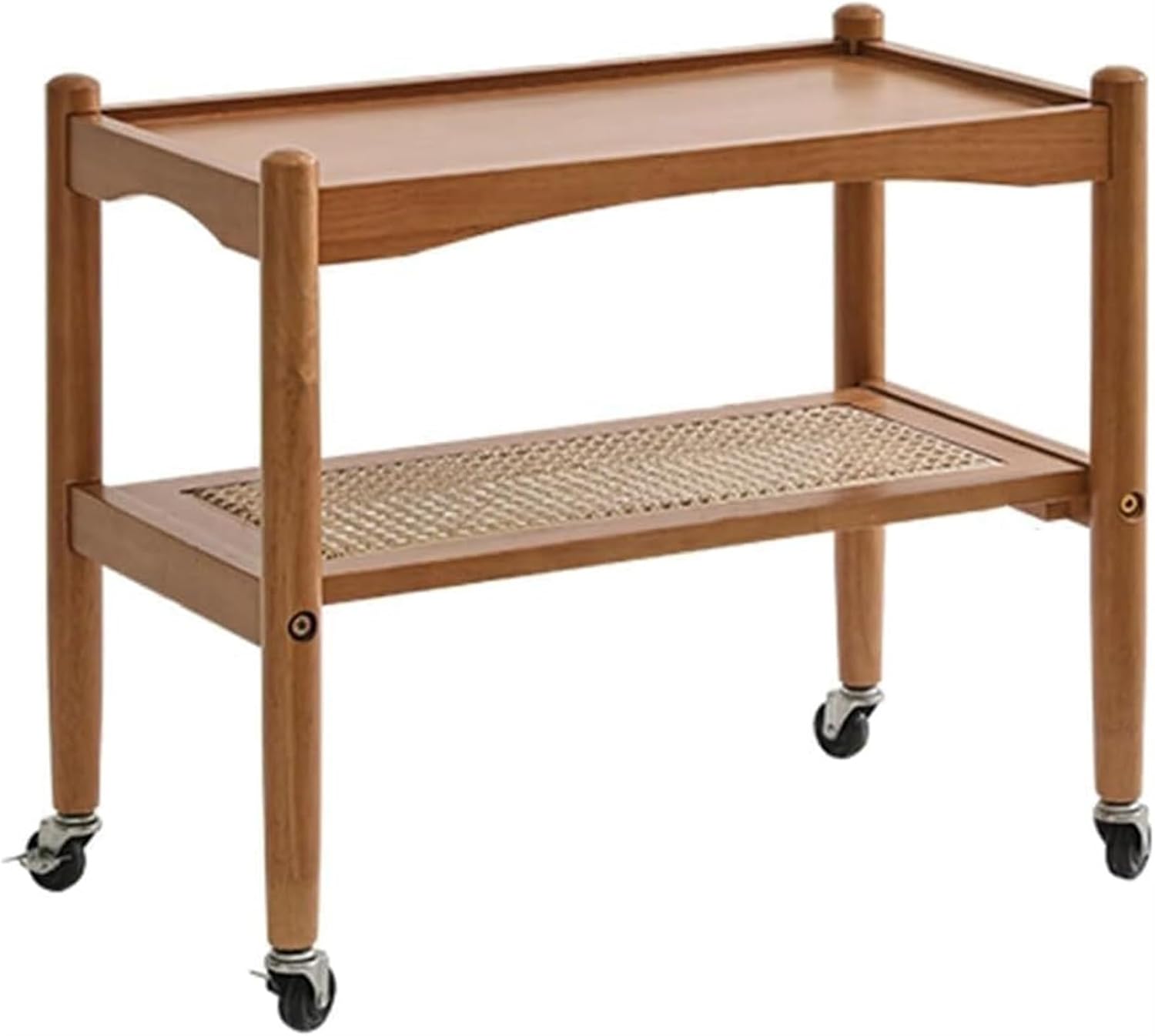 Aimery Office End Table Mobile 2 Tier Sofa Side Table, Square Coffee Table with Shelves, End Table for Dining Room Living Room Kitchen