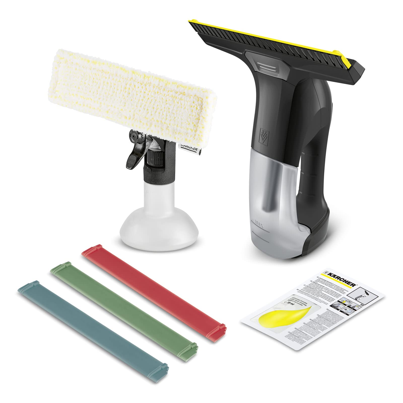 KÄRCHER Limpiadora de Cristales WV 6 Plus Multi Edition, batería de 100 min, Botella de pulverización con paño de Microfibra, 3 Labios de Repuesto de Color, limpiacristales Concentrado de 20 ml