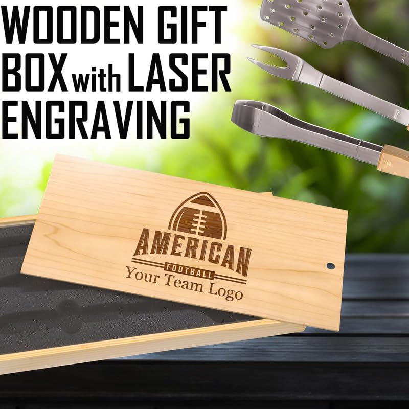 Set de Parrilla con Caja de Madera y Logo Personalizado miniatura 4