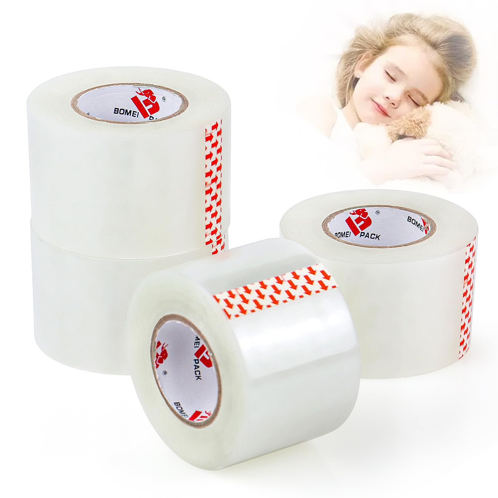 BOMEI PACK Heavy Duty Noiseless Packaging Tape Refills, 1.88