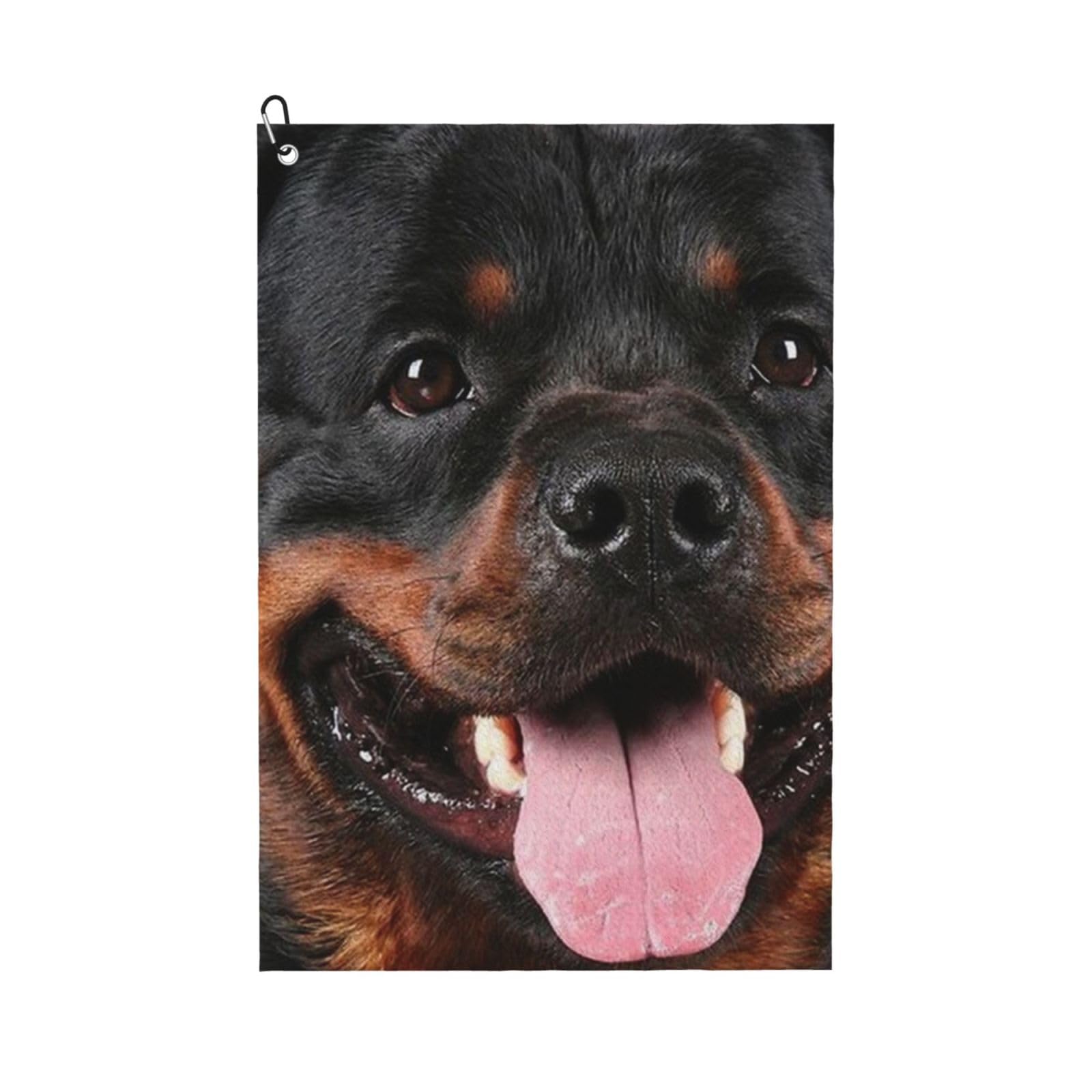 Hnnkloy Rottweiler Dog, 16x24 in Portable Waffle Golf Towels with Carabiner Clip for Golf Bag