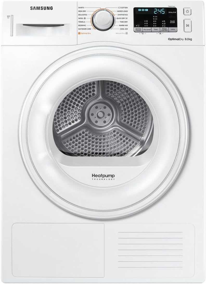 Samsung DV80M50101W Samsung DV80M50101W Heat Pump Tumble Dryer, A++, 8KG White [Energy Class A++]
