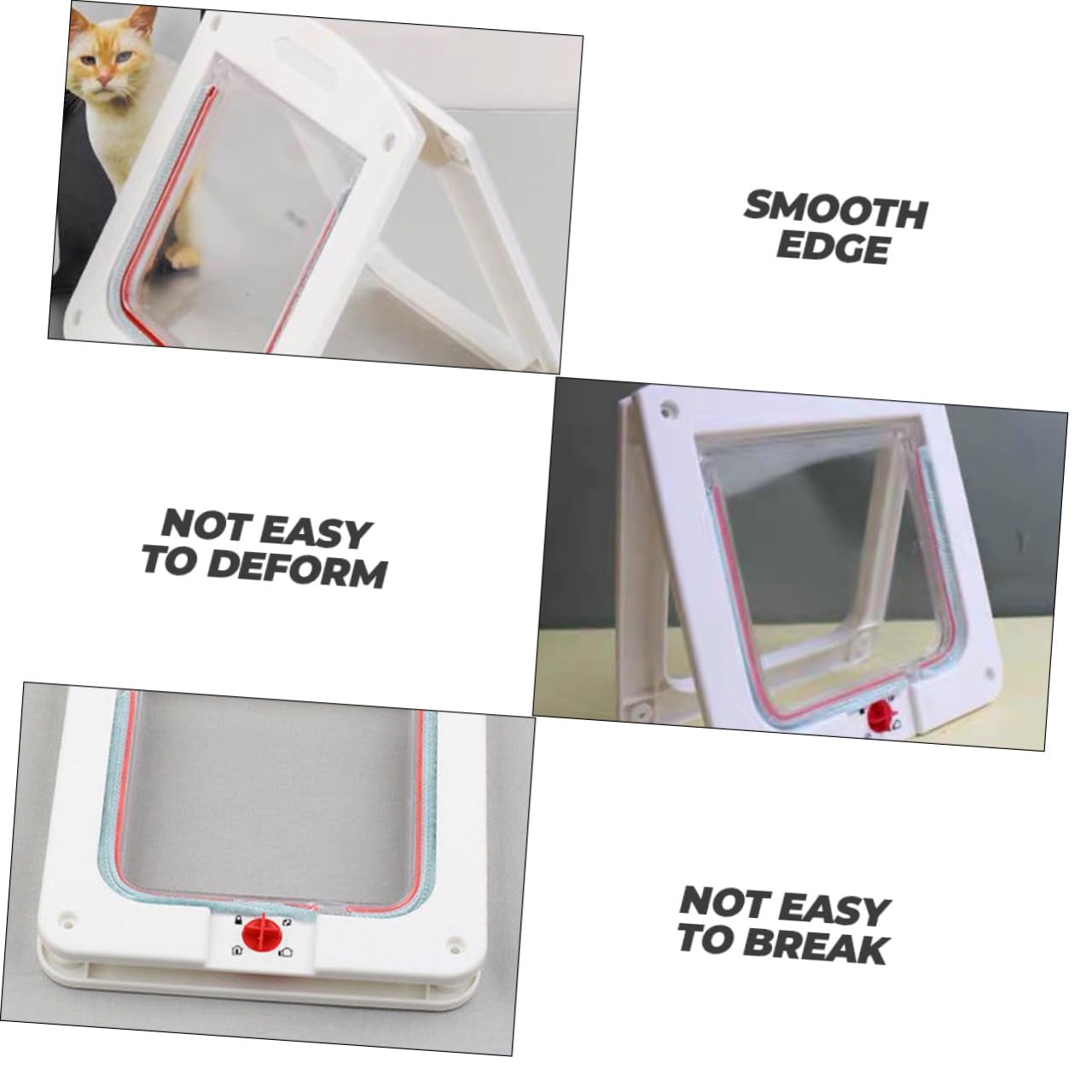 2pcs Portes à Chatière pour Animaux de Compagnie, Facile à Installer, Légères en Abs et Acrylique, Adaptées aux Chats et Petits Chiens, Design Créatif et Fonctionnel