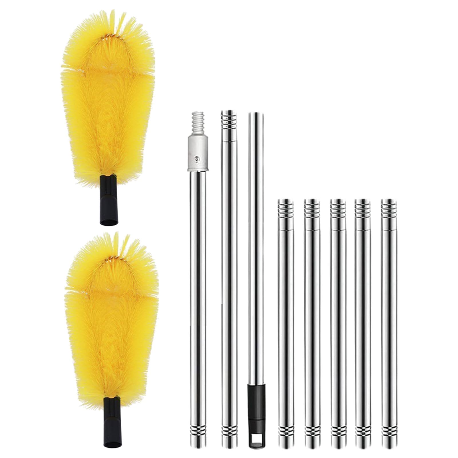 Hsioluted Gutter Cleaning Tool with Brush Head Long Gutter Cleaning Tool From the Ground Cleaner Easily Clear Roof Leaves Drainage Grooves for Leaves and Branches From Roofs