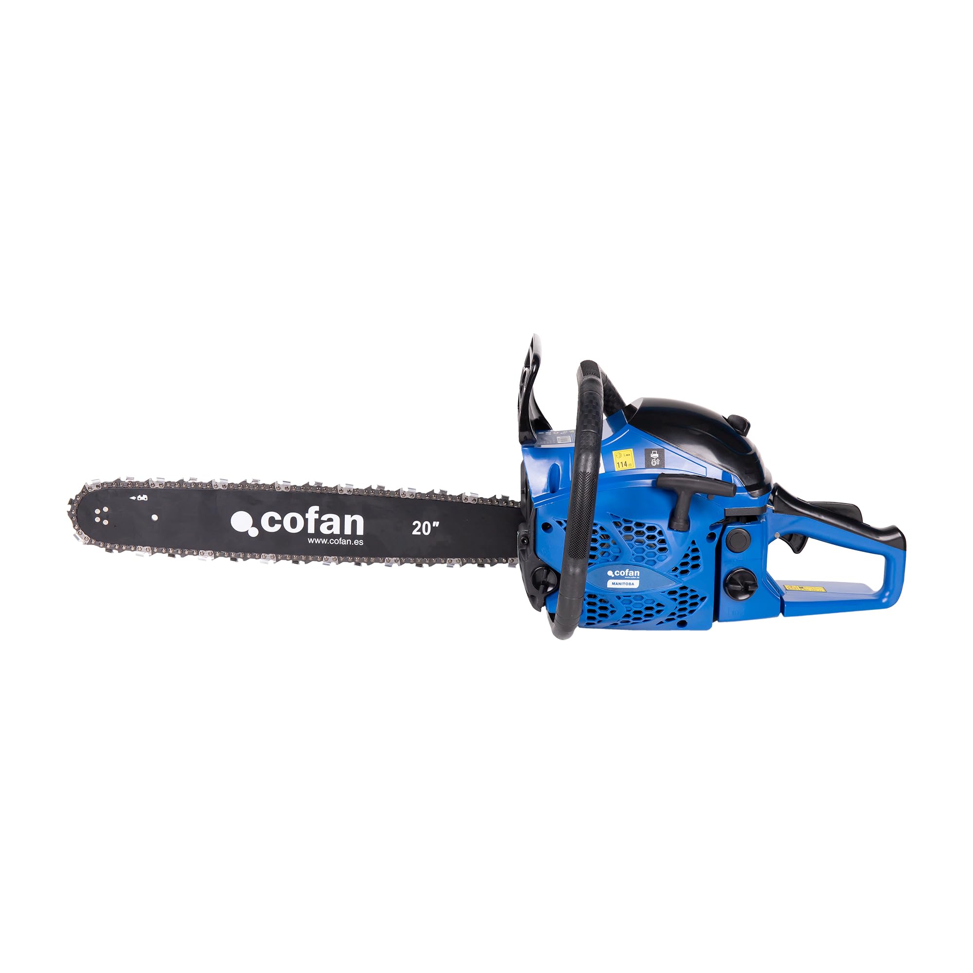 Cofan Motosierra de gasolina | Motor de 2 tiempos | Espada de 20" | 53 cc | Potencia: 2,6 CV | Sistema antivibración | Fácil arranque