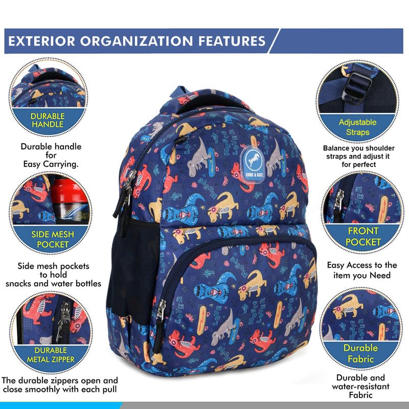 Image of Chris & Kate School Bags for Boys and Girls Elementary Primary Middle, Water resistance Kids Book Bags for Aged 4 to12 Back to School, College, Daily use Free Stationery Pouch and Rain /Dust Cover