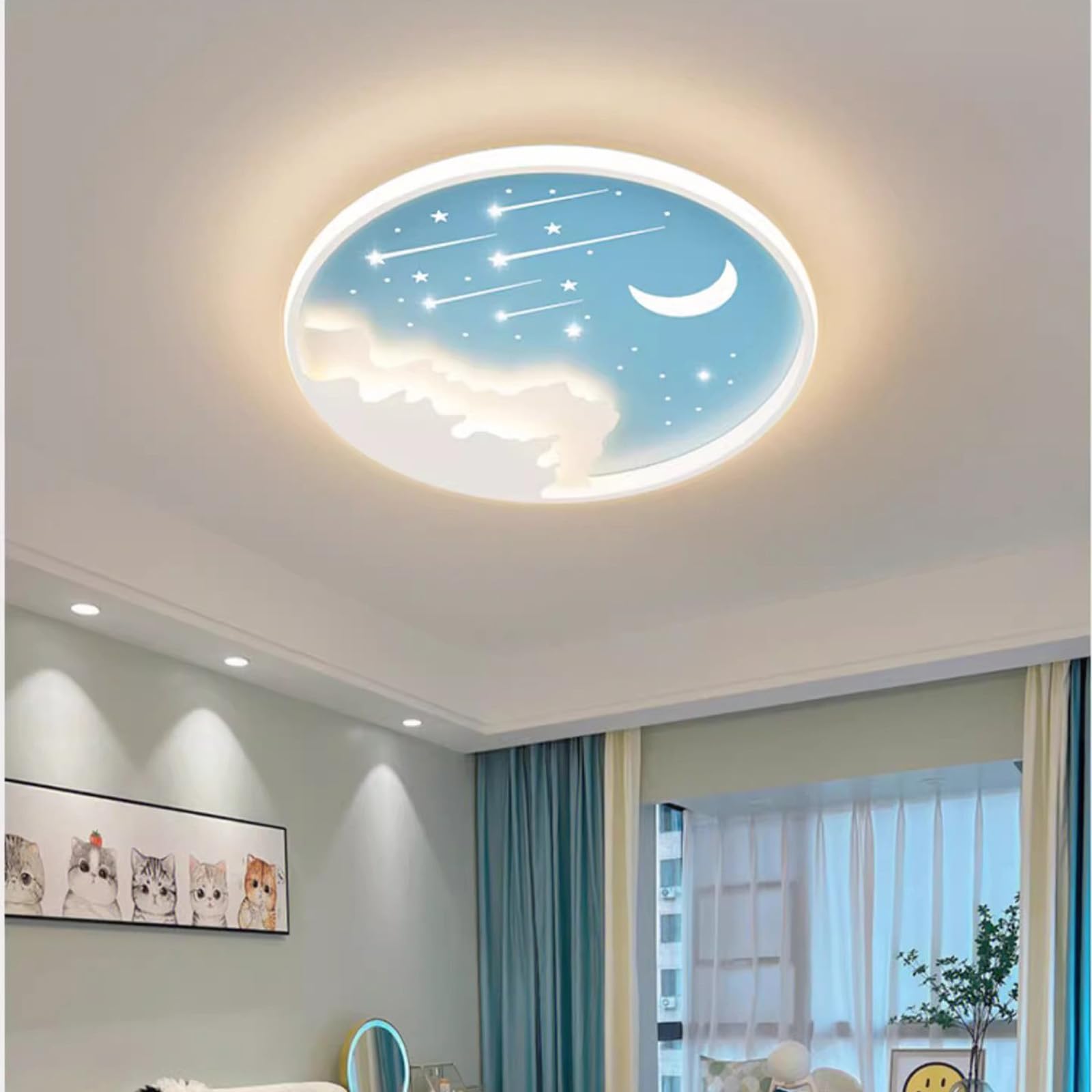 Lampa sufitowa LED do wnętrz z pilotem zdalnego sterowania, nowoczesna ściemniana lampa sufitowa 2700K-6500K, kreatywne oświetlenie sufitowe, sufitowe lampy sufitowe do sypialni, korytarza, salonu