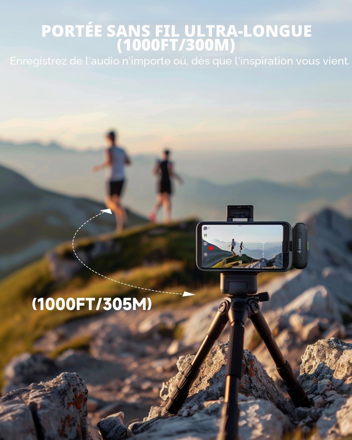 Donner VPM-20 Microphone Cravate sans Fil de Type C pour iPhone 15, Micro Cravate Plug-Play pour iOS et Android avec Suppression du Bruit, 305 m, 40 h, 48 kHz 24 Bits, Mini Micro Professionnel à