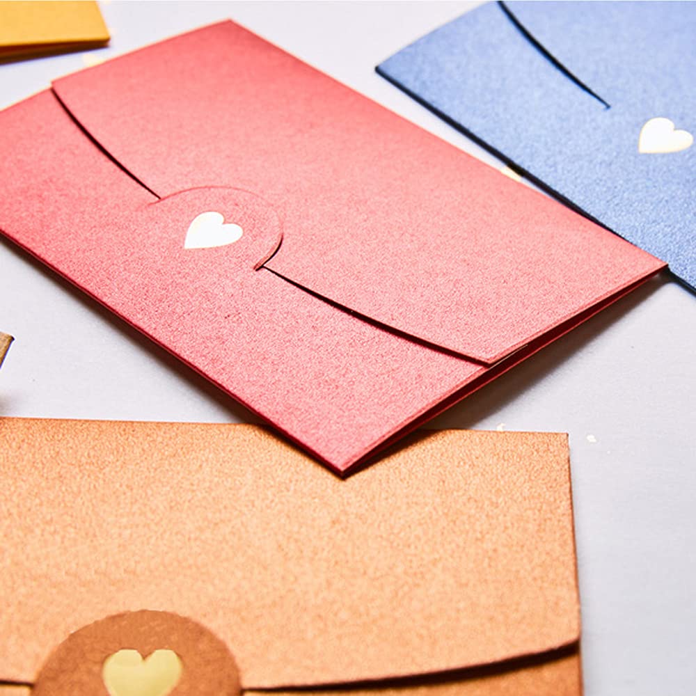 Mini Buste Rosa 50 Pezzi con Chiusura a Cuore per Inviti Matrimoni Carte Regalo Fai Da Te