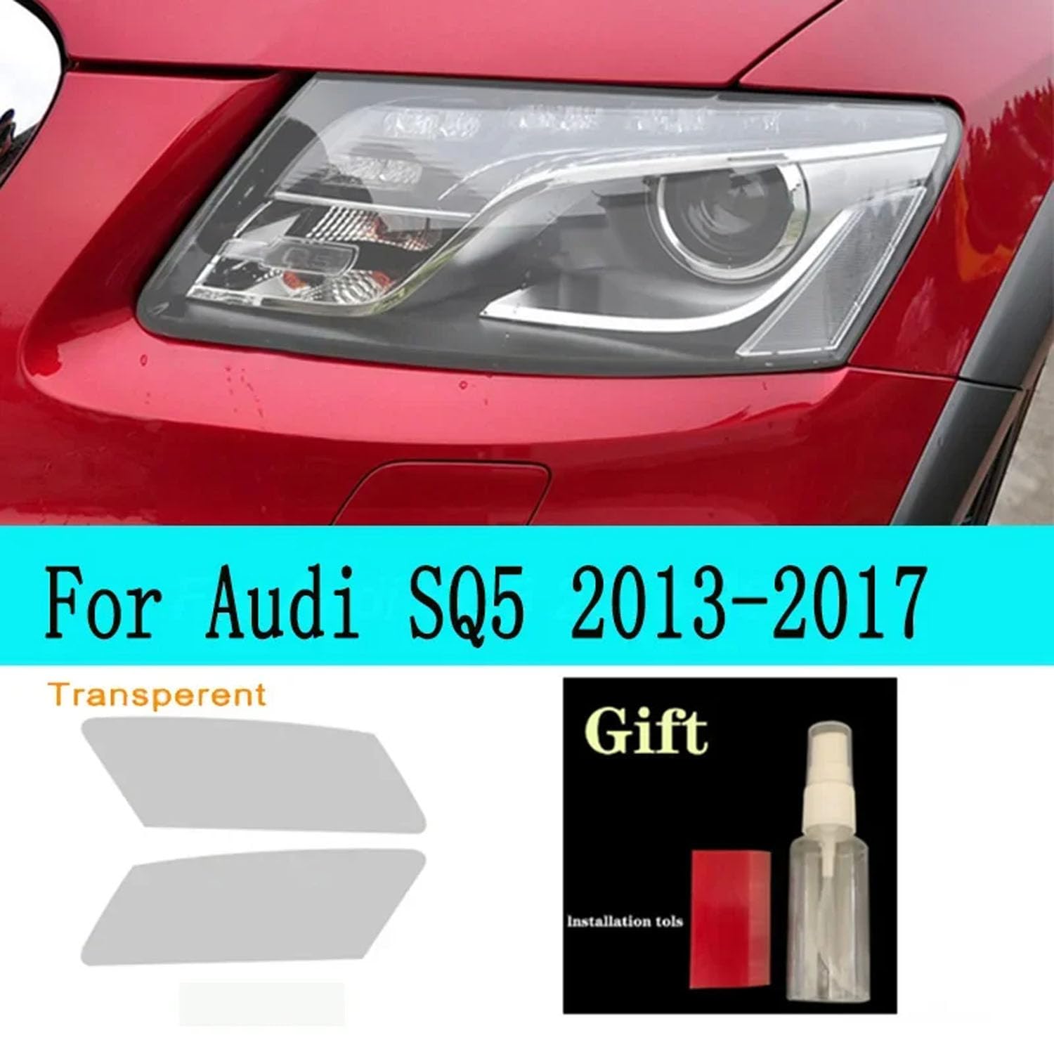 Für Audi Q5 SQ5 Quattro Facelift 2021 2022 Auto Scheinwerfer Schutz Folie TPU Scheinwerfer Film Anti Scratch Auto-Styling Aufkleber,transparent