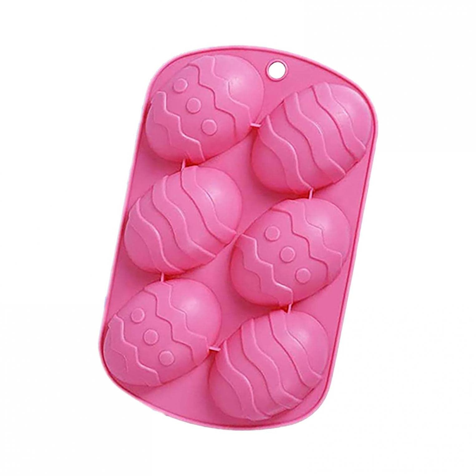 Easter Egg Silicone Molds - 6/15-Cavity Egg Shape Chocolate Mold, Easter Egg Silicone Candy Molds, Ice Cube Trays Baking Molds For Easter Baking,Candy, Easter Party Supply (6 Cavity)
