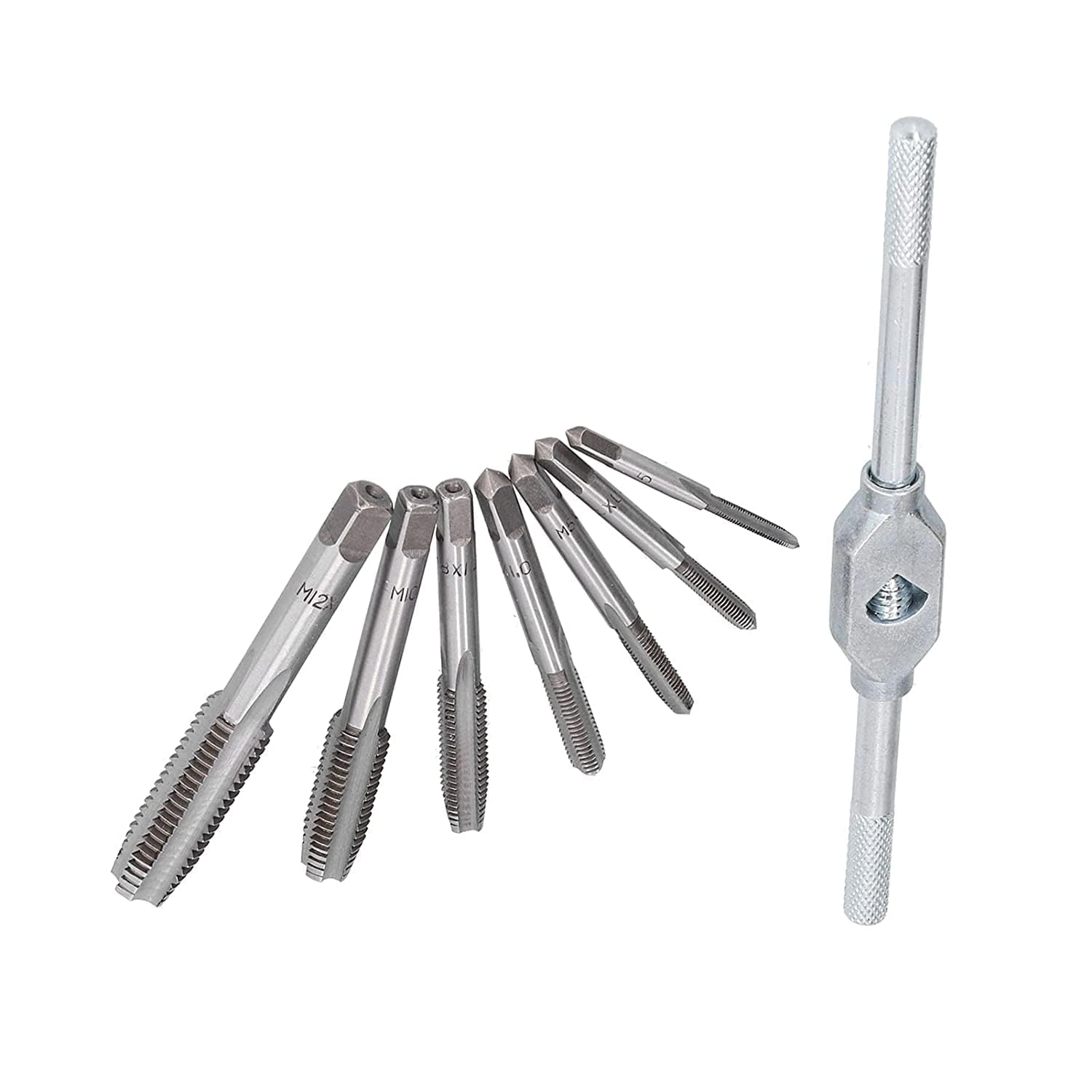Tap Wrench Set, Fast Tapping M3 M4 M5 M6 M8 M10 M12 Hand Screw Thread Taps with Adjustable Reamer for Machine for Car Repair for Home Use-image-42