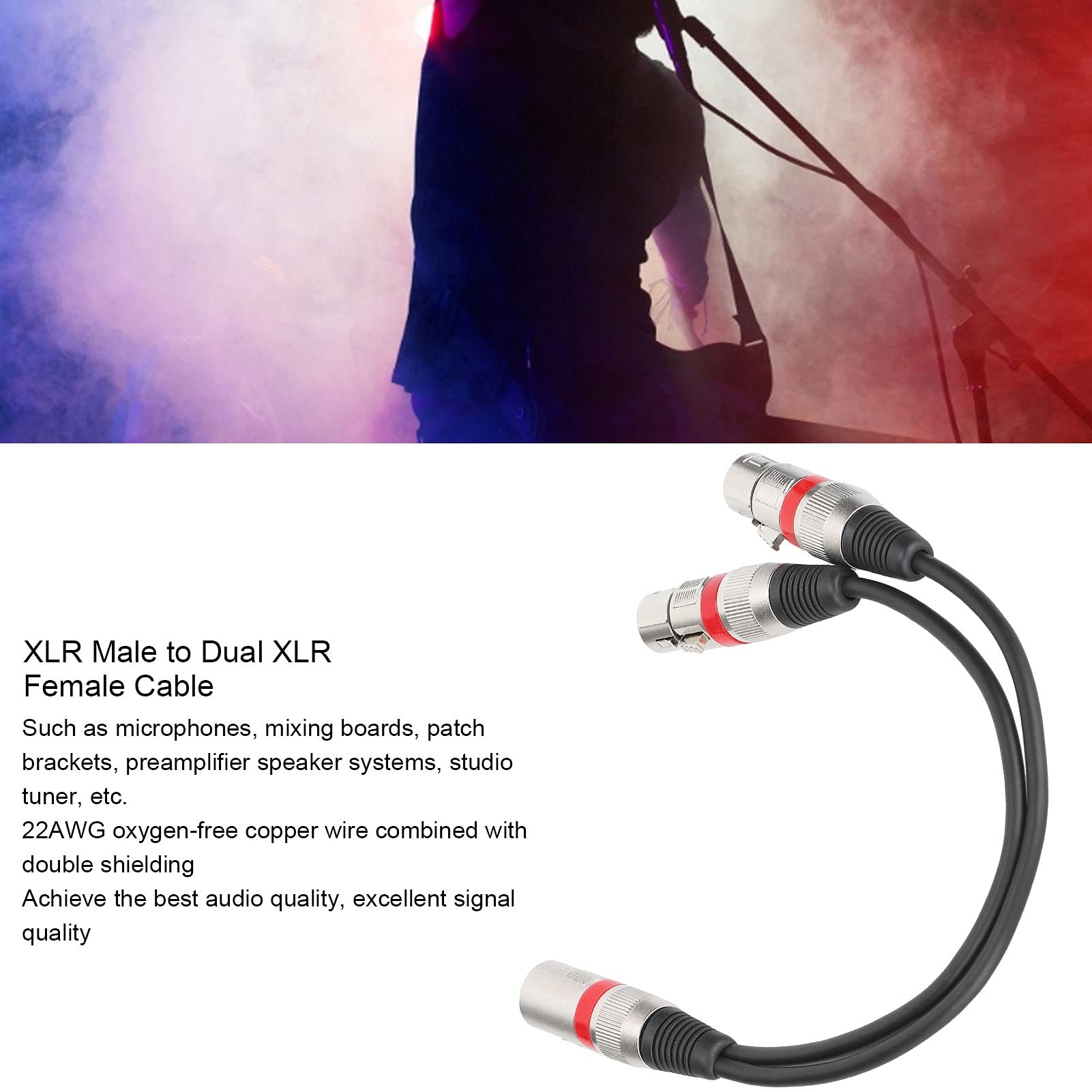 XLR Męski do Podwójnego XLR żeńskiego Kabel Y, 0,