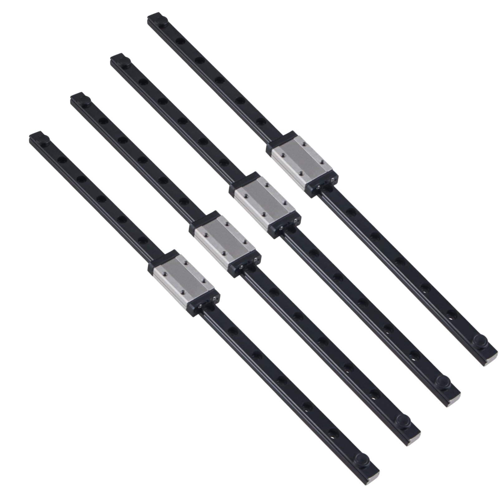 MGN9H 400mm Linearführung 4 Stück Miniatur Schwarz Linearschiene lineare Gleitgitter mit 4 Stück MGN9H Wagenblock