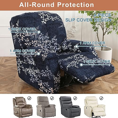 Image of Eco-Ancheng Recliner Slipcovers 4-Pieces Lazyboy Covers Couch Chair Cover Non Slip Reclining with Storage Pockets Furniture Protector for Living Room