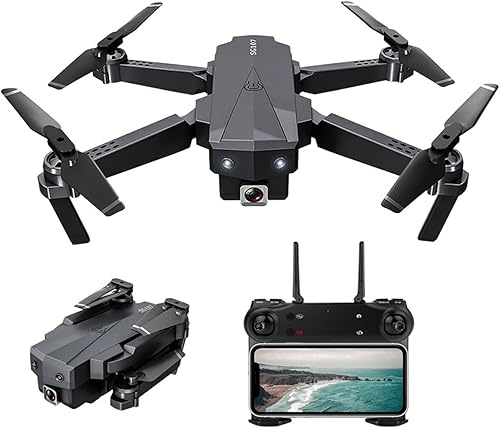 Dron Drone con 4K WiFi FPV HD Dual Quadcopter Cámara Flujo Óptico Rc Gesto Control Remoto Mini Drones Juguetes Una tecla DespegaAterrizaje (Color