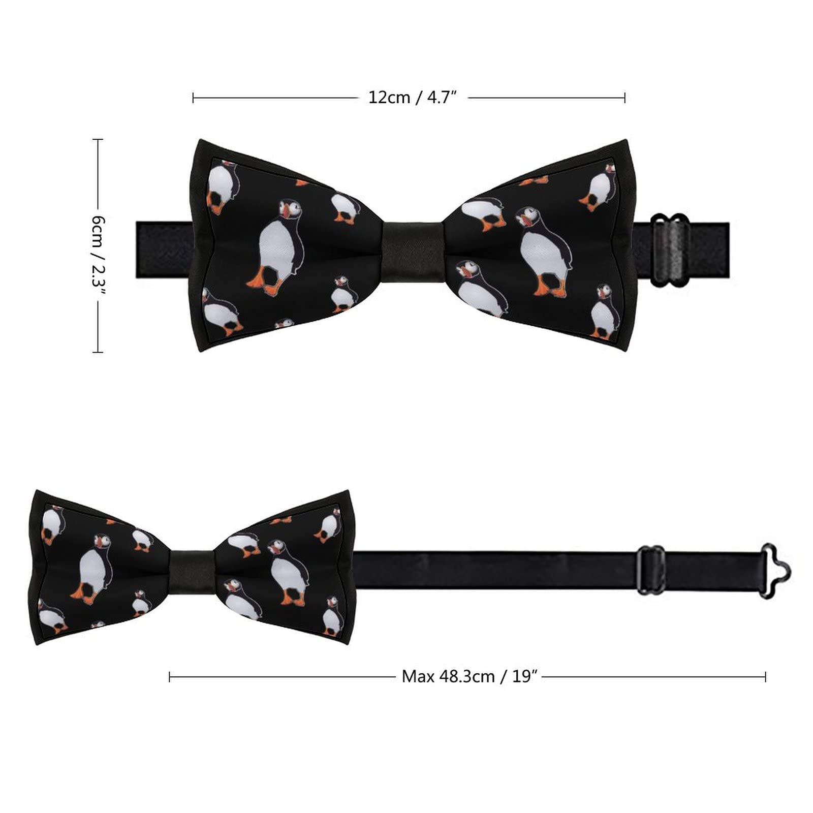 Atlantic Puffin Men's Bow Tie Pre-Tied Adjustable Bowtie Necktie Design for Gift