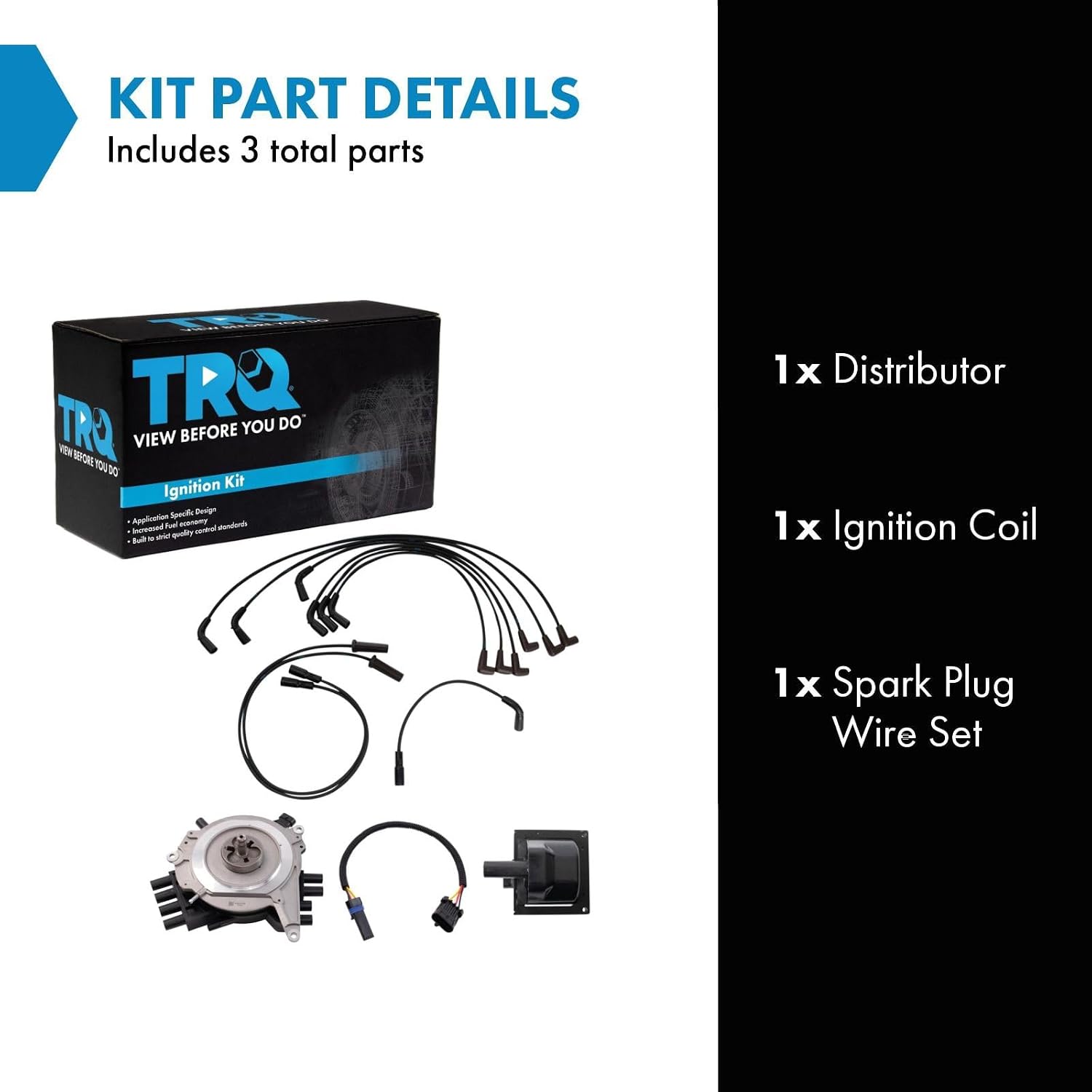 TRQ Ignition Coil Kit 3 Piece Compatible with 1996 Chevrolet Corvette