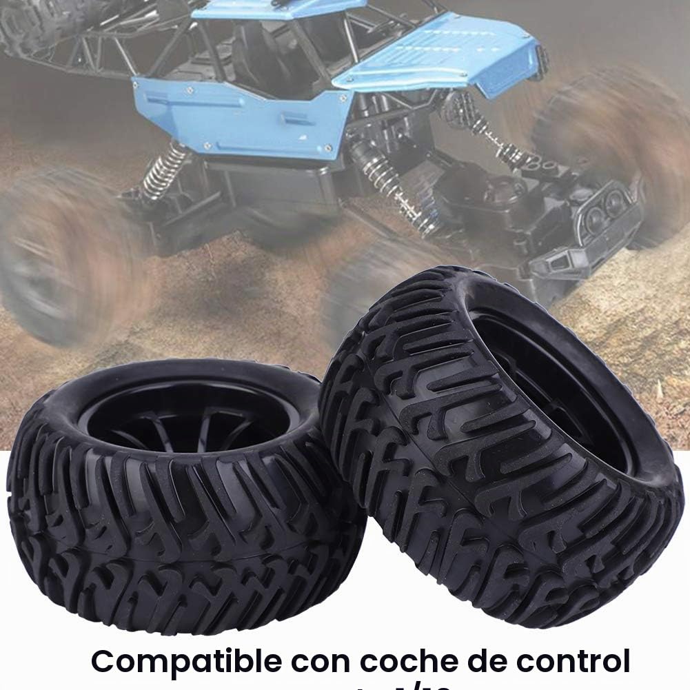 Neumáticos RC, Alta Resistencia, 125 mm, Neumáticos Todo Terreno RC, para Vehículos RC, Escalas 1/10, Negro, en Pista y Campo, para Modelos de Coche RC y Simuladores