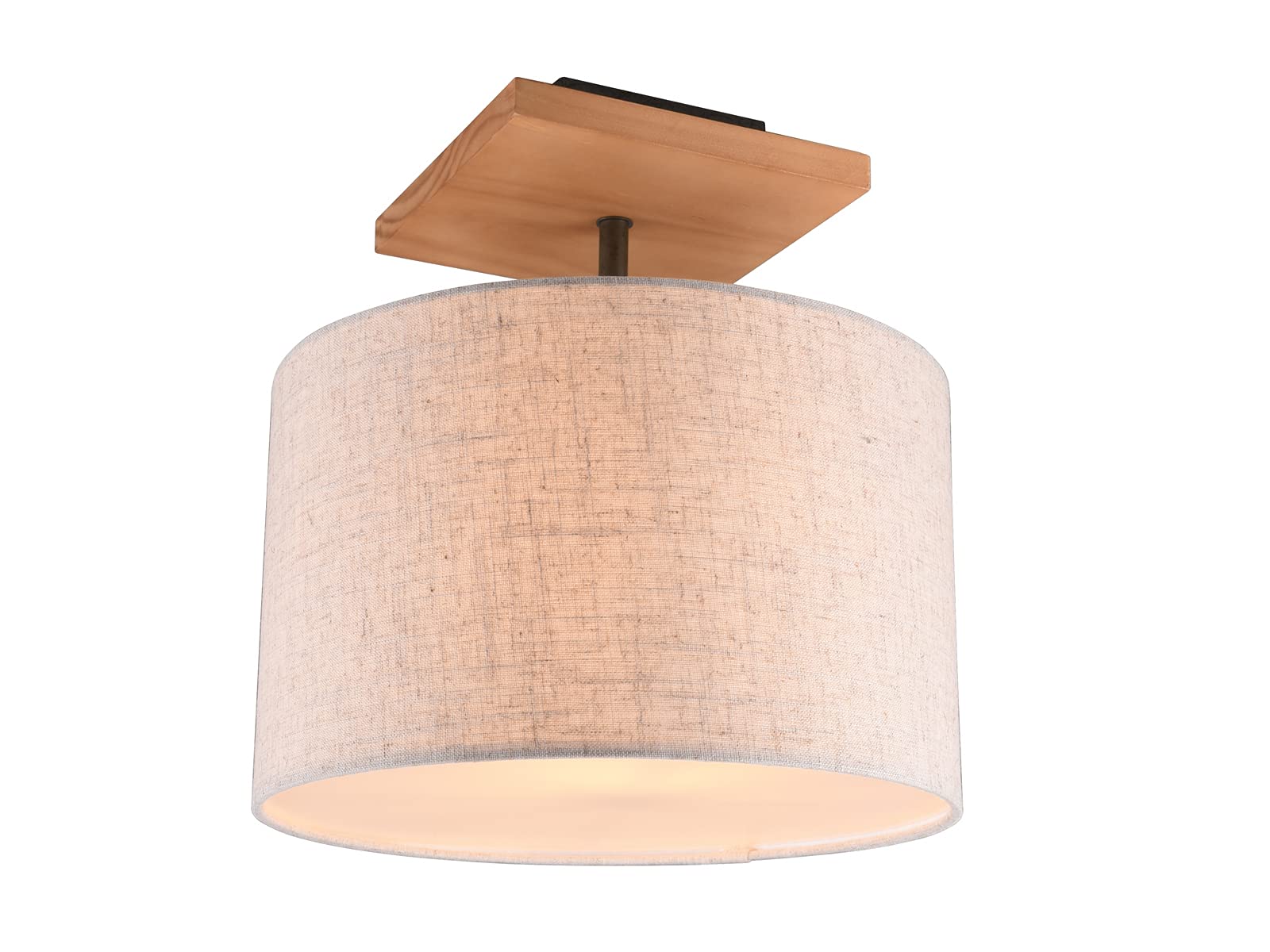Deckenleuchte mit Stoff Lampenschirm in Leinenoptik Beige, Ø 35cm