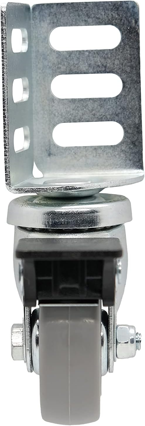 Shepherd 1-7/8" TPR 360-lb. Total Capacity Swivel Corner Casters with Top Locking Brake and Non-Marking Wheels, 360° Swivel Side-Mount Corner Caster Wheels, Set of 4, Gray