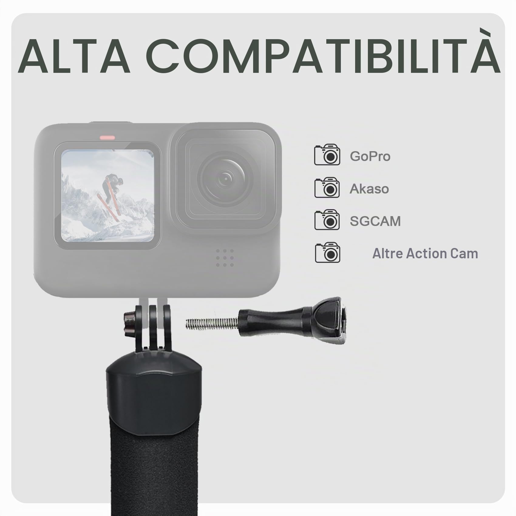 FitStill Monopiede impermeabile impugnatura galleggiante + cinghia di sicurezza per Go Pro Hero 13/12/11/10/9/8/7/6/5, DJI Osmo Action 5pro/4/3/2/1, Insta 360 X5/X4/X3/ace pro 2/ace pro