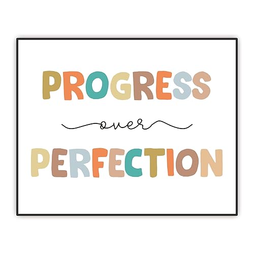 Miniatura 1 de Progress Over Perfection Art Print, Kids Motivational Classroom Wall Decor Poster Print, Kid's Room Decor, 8X10 inch Boho Classroom Decor,