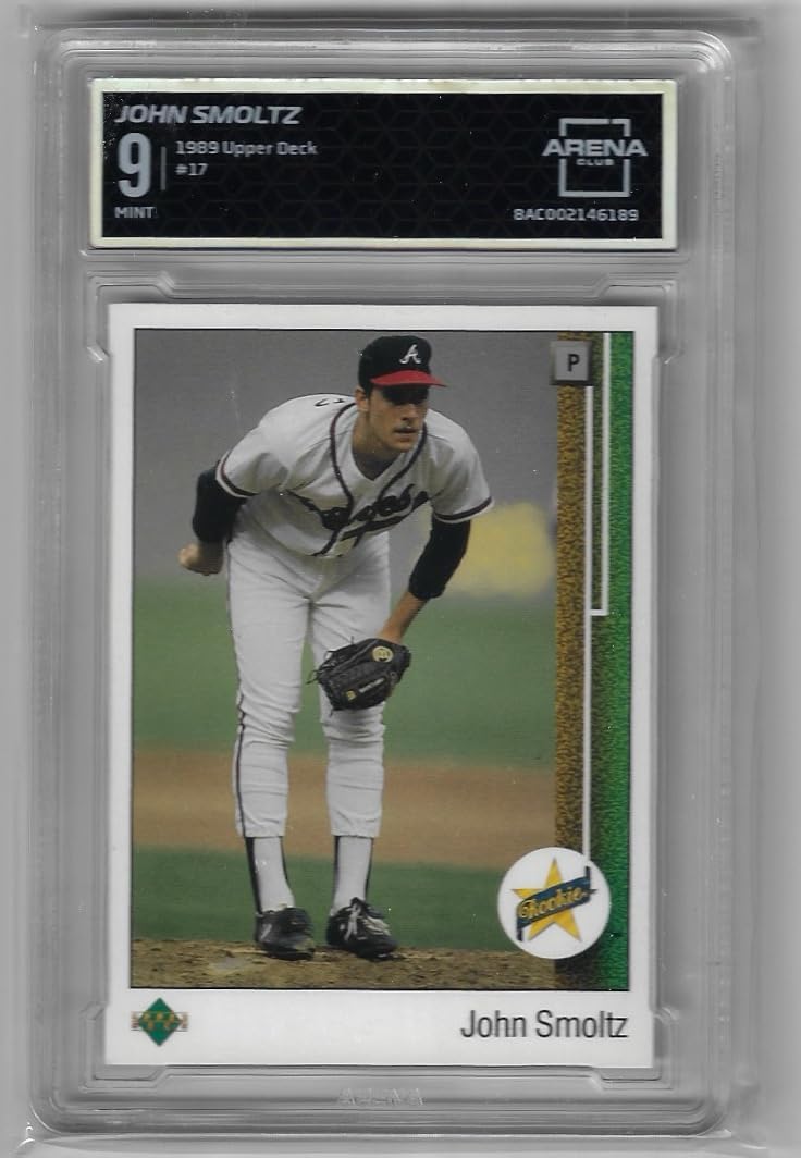 John Smoltz Arena Club Graded 9 Mint Collectible Baseball Card Card - 1989 Upper Deck Baseball Card #17 (Braves)