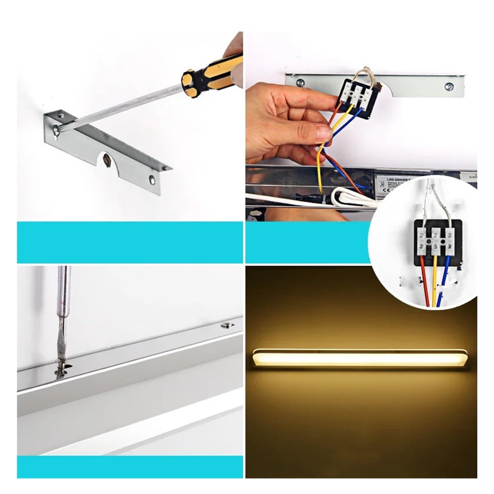 LED Spiegelleuchte 40cm 12W AC90-240V Wasserdicht Moderne Kosmetik Acryl Wandleuchte For Badezimmerspiegel Lampe Licht Stabile Beleuchtung(Black,White)