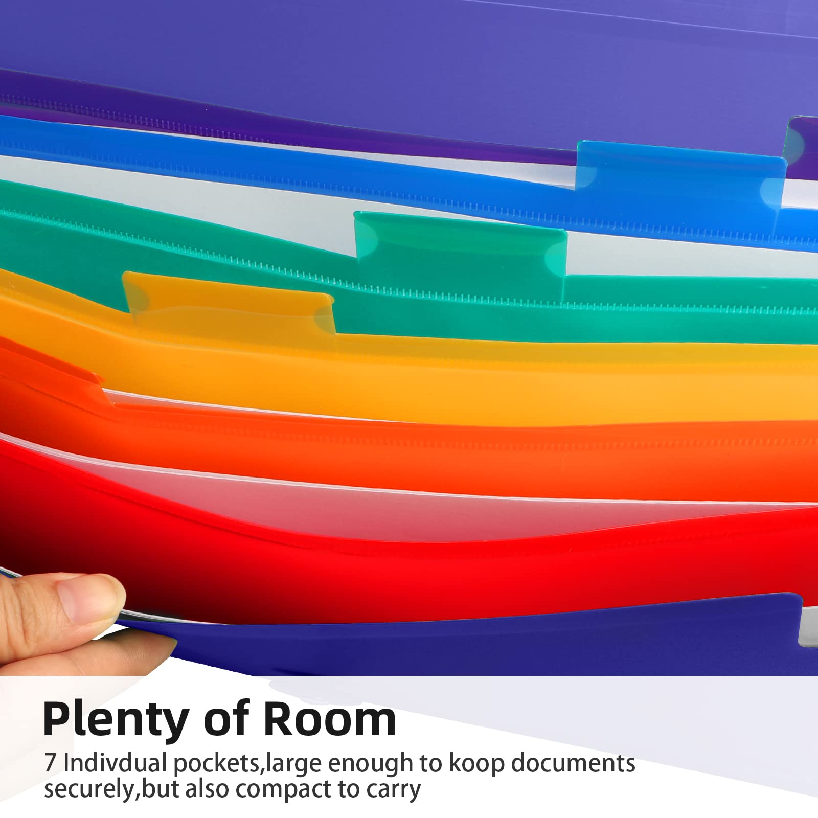 2-Pack Accordion File Organizer - 7 Pocket Expanding Folder With Labels, A4/Letter Size, Portable Document Storage For Home, Office, School