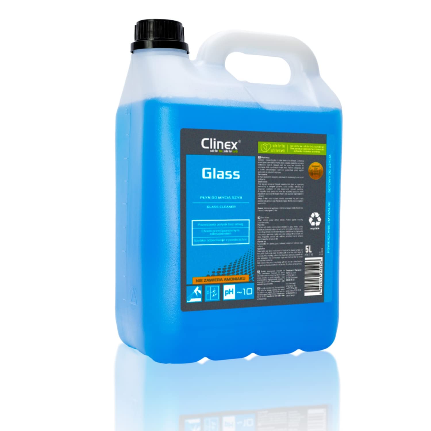 CLINEX Liquide pour le nettoyage des vitres, brillance cristalline, sans traces, nettoyant pour vitres et vitres, 5 l