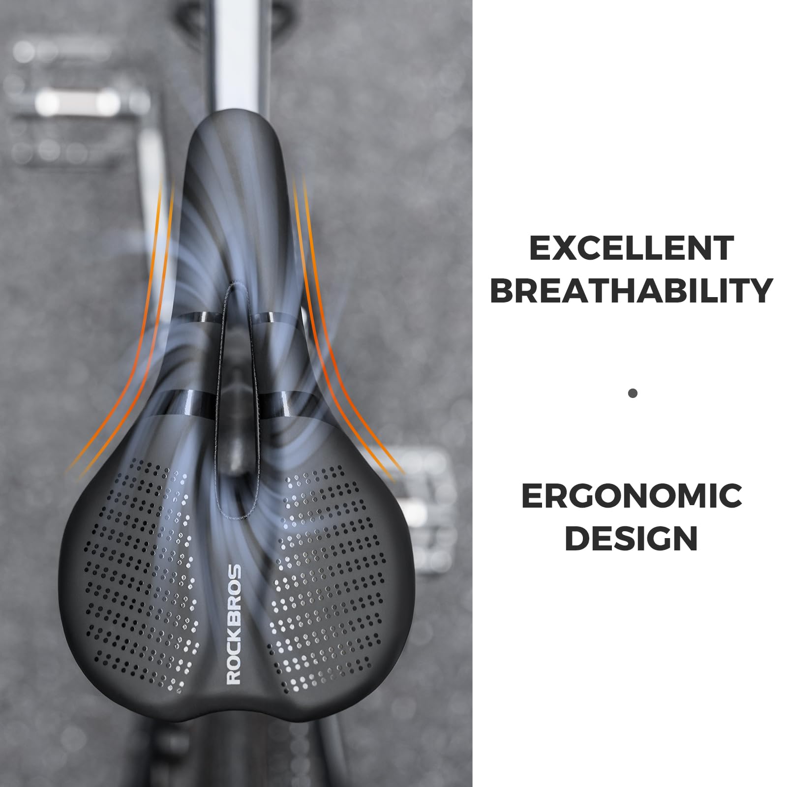 ROCKBROS Sillín de Bicicleta Cómodo con Espuma Viscoelástica, Sillín Impermeable y Transpirable Unisex para MTB Gravel Ebike y Bicicleta de Carretera