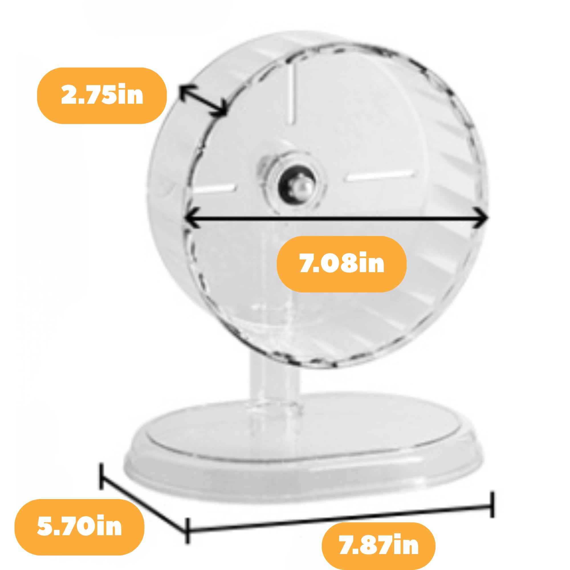 Silent Hamster-Wheel for Running Exercising 9.45 inches with Support Stand, Transparent Running Wheel with Base, Anti Skid Height Adjustable Easy to Clean (Large) - image 7