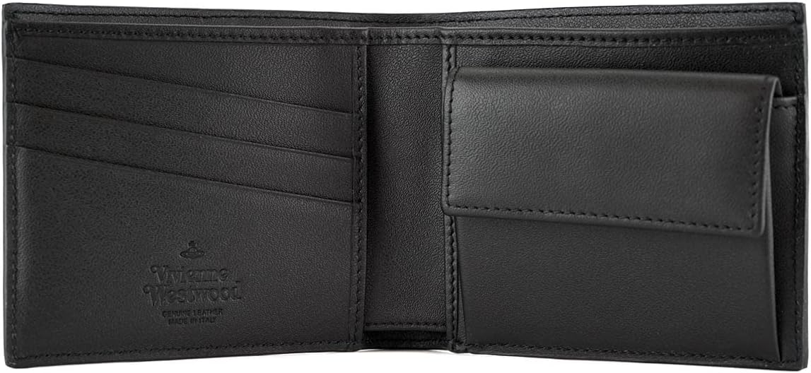 [ヴィヴィアンウエストウッド] 二つ折り財布 51010016 L001N SAFFIANO MAN WALLET WITH COIN POCKET メンズ N402LA BLACK ブラック [並行輸入品]