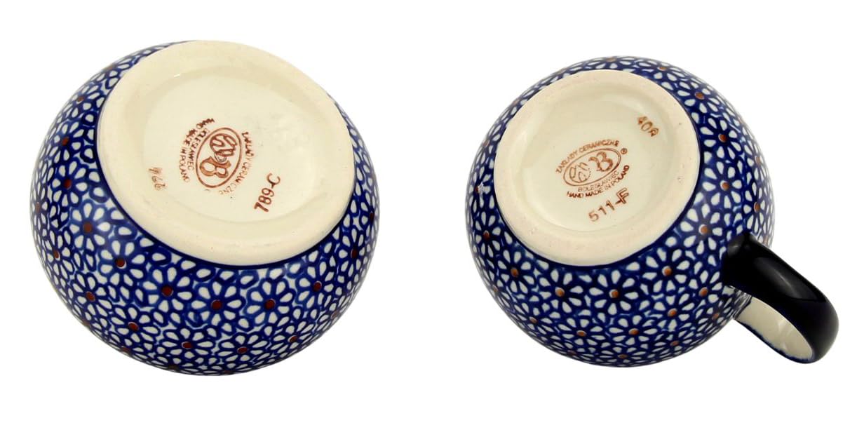 Amazon.co.jp: Polish Pottery Sugar Bowl and Creamer From Zaklady