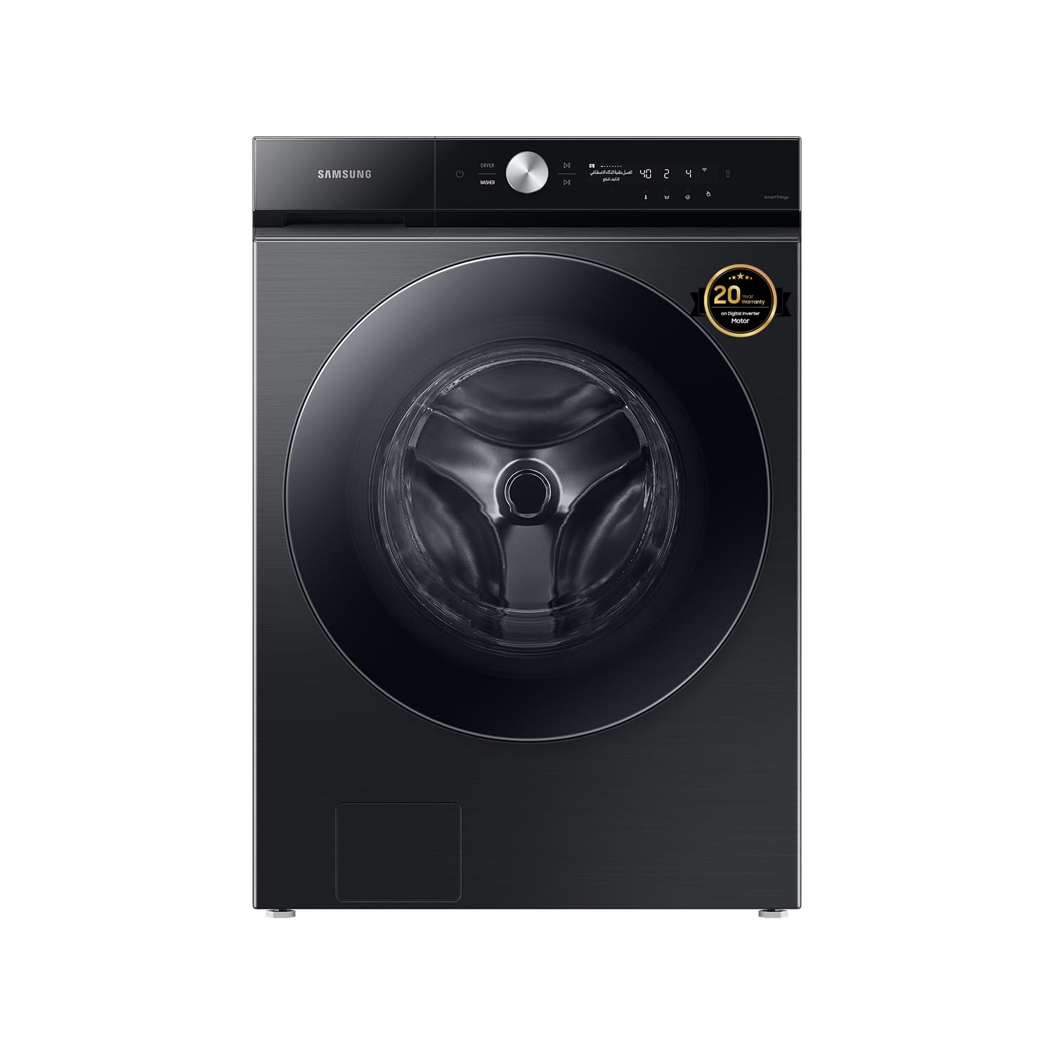 SamsungFront Load Washer 20.0 kg, Black, with EcoBubble, AI Wash, Auto Open Door, WF20B9600KV/GU, 20 Year Warranty on Digital Inverter Motor
