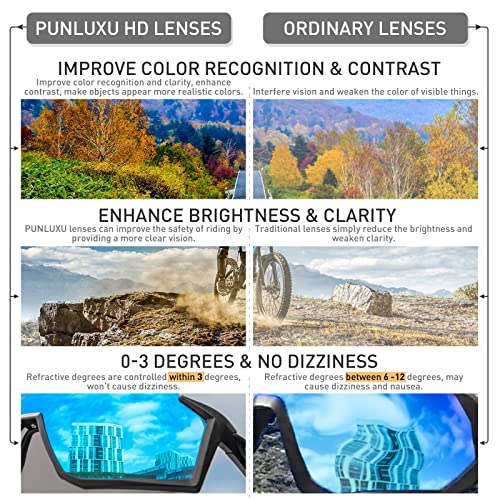PUNLUXU Occhiali Ciclismo Polarizzati da Sole