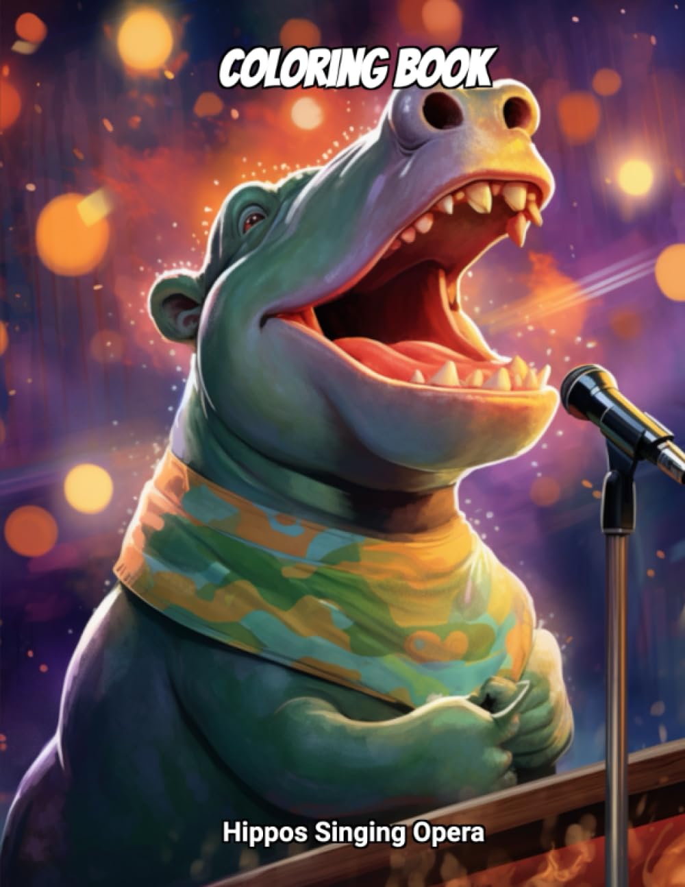 Hippos Singing Opera: Coloring Book