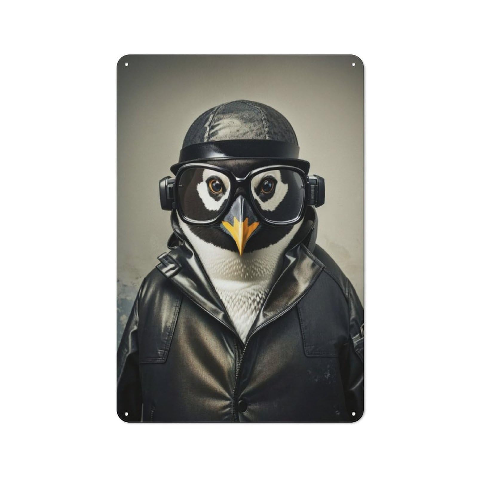 Junmoney Penguin Detective Vintage Tin Sign 30X20cm With For Home Office Or Studio, For Home Office Decor Fans Refreshing A Room In Autumn