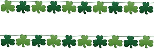 Miniatura 1 de Guirnalda de trébol de trébol para decoración del día de San Patricio guirnalda de trébol de fieltro viene con 2 unidades premontadas pancarta de
