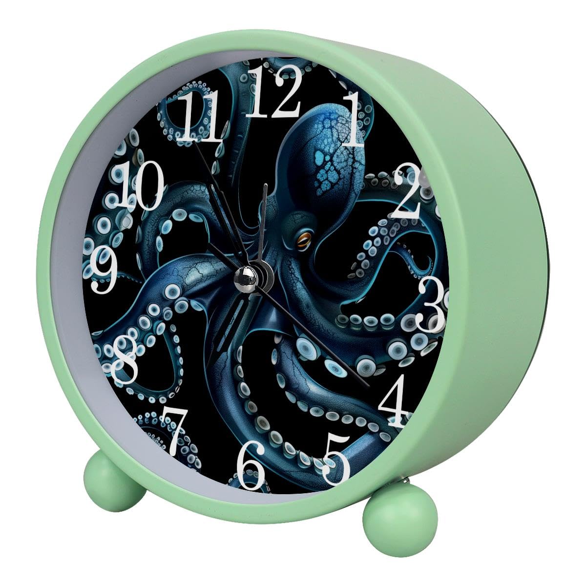 Luoweisi Alarm Clock Octopus Sea, Silent Non-Ticking with Night Light