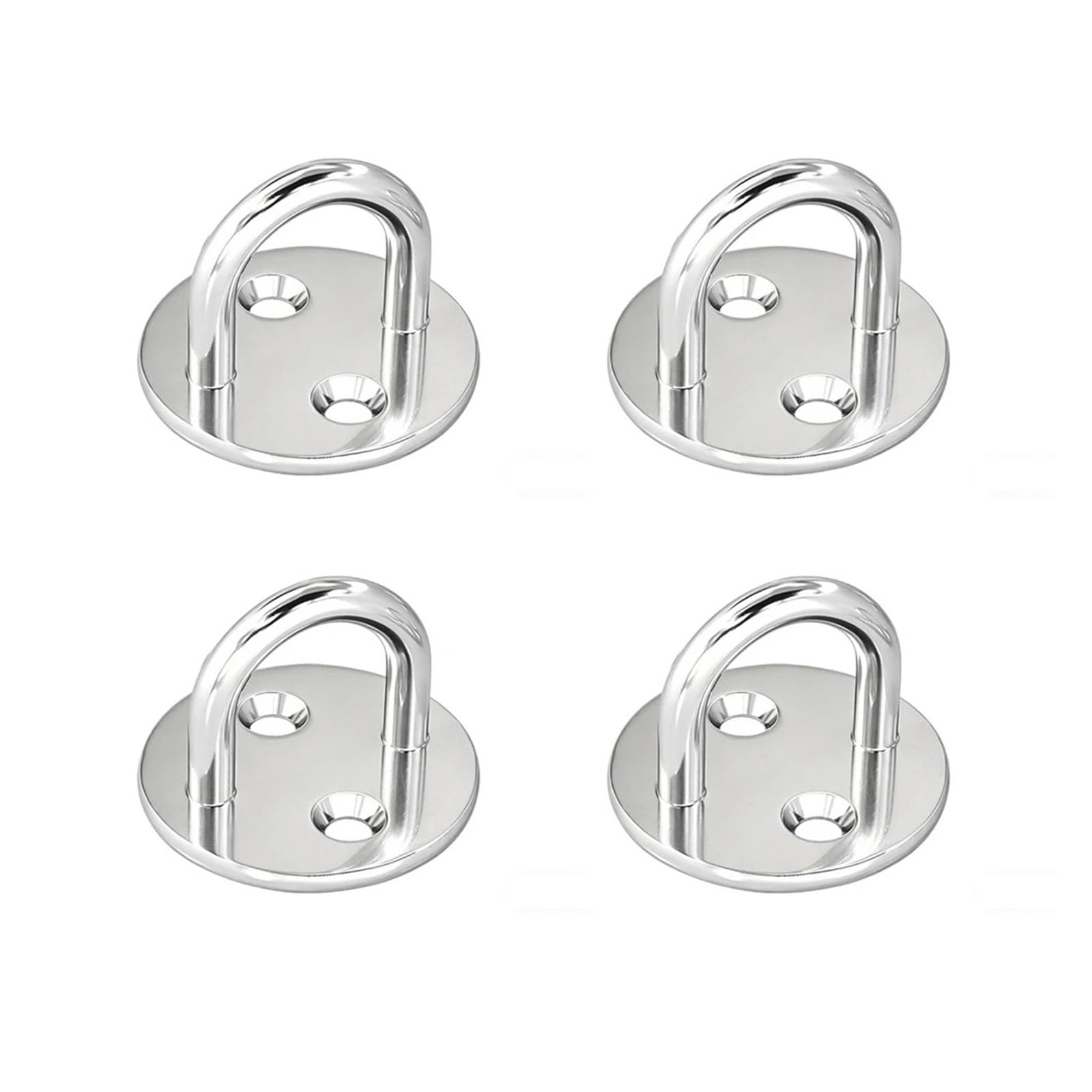 Vnakrny Eye Pate 16PCS U Shaped Hanger Rings Fixed Hooks Stainless Steel Round Hook Base Mount Wall for Ceiling Fans Yoga Hammocks with Screws(M5)